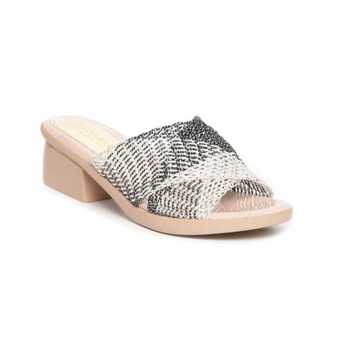 dép nữ đế PU kem siêu nhẹ cao 5cm Hanatabi quai lưới bigsize (35-42) mã HNDE5F1099