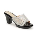 dép nữ đế PU đen siêu nhẹ cao 7cm Hanatabi quai lưới đính đá bigsize (36-40) mã HNDE7F884