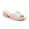 dép nữ đế PU kem siêu nhẹ cao 5cm Hanatabi quai lưới đính đá bigsize (35-42) mã HNDE5F922