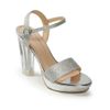 Sandal nữ quai kim tuyến gót mica cao 12cm hậu c mã HNSDH12F483 ( Size 35 -> 39)