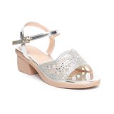 giày sandal nữ đế PU kem siêu nhẹ cao gót 5cm Hanatabi quai lưới đính đá hậu c bigisze (35-42) mã HNSDG5F1073