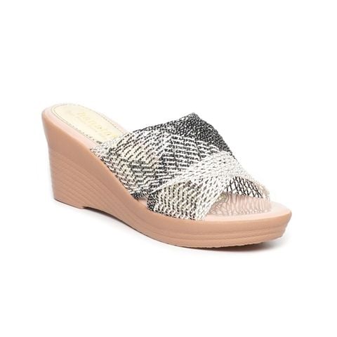 Dép nữ đế PU siêu nhẹ cao 7cm Hanatabi quai lưới (35-39) mã HNDEL7F1124