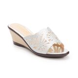 Dép nữ đế xuồng PU siêu nhẹ cao 7cm Hanatabi quai lưới đính đá (35-39) mã HNDEL7F944