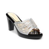 dép nữ đế PU đen siêu nhẹ cao 9cm Hanatabi quai lưới đính đá bigsize (36-40) mã HNDE9F1048