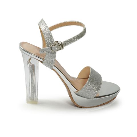 Sandal nữ quai kim tuyến gót mica cao 12cm hậu c mã HNSDH12F483 ( Size 35 -> 39)