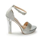 Sandal nữ quai kim tuyến gót mica cao 12cm chụp hậu mã HNSDG12F496 ( Size 35 -> 39)