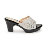 dép nữ đế PU đen siêu nhẹ cao 7cm Hanatabi quai lưới đính đá bigsize (36-40) mã HNDE7F883