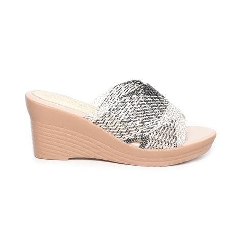 Dép nữ đế PU siêu nhẹ cao 7cm Hanatabi quai lưới (35-39) mã HNDEL7F1124