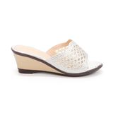Dép nữ đế xuồng PU siêu nhẹ cao 7cm Hanatabi quai lưới đính đá (35-39) mã HNDEL7F945