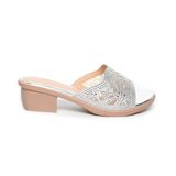 dép nữ đế PU kem siêu nhẹ cao 5cm Hanatabi quai lưới đính đá bigsize (35-42) mã HNDE5F1037