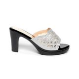 dép nữ đế PU đen siêu nhẹ cao 9cm Hanatabi quai lưới đính đá bigsize (36-40) mã HNDE9F1047