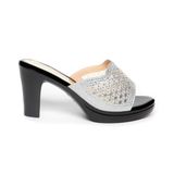dép nữ đế PU đen siêu nhẹ cao 9cm Hanatabi quai lưới đính đá bigsize (36-40) mã HNDE9F1049