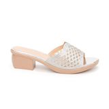 dép nữ đế PU kem siêu nhẹ cao 5cm Hanatabi quai lưới đính đá bigsize (35-42) mã HNDE5F922