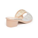 dép nữ đế PU kem siêu nhẹ cao 5cm Hanatabi quai lưới đính đá bigsize (35-42) mã HNDE5F914
