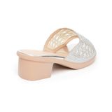 Dép gót nữ Hanatabi quai lưới đính xoàn gót cao 5cm đế PU siêu nhẹ mã HNDE5F914 (Size 36 -> 41)