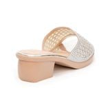 dép nữ đế PU kem siêu nhẹ cao 5cm Hanatabi quai lưới đính đá bigsize (35-42) mã HNDE5F922