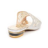 Dép nữ cao gót viền đồng 3cm Hanatabi quai lưới đính đá đế TA cao cấp bigsize (35-41) mã HNDE3F139