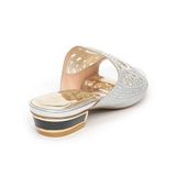 dép nữ cao gót viền đồng 3cm Hanatabi quai lưới đính đá đế TA cao cấp bigsize (35-41) mã HNDE3F949