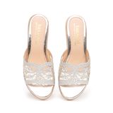 dép nữ đế PU kem siêu nhẹ cao 5cm Hanatabi quai lưới đính đá bigsize (35-42) mã HNDE5F924