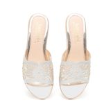 dép nữ đế PU kem siêu nhẹ cao 5cm Hanatabi quai lưới đính đá bigsize (35-42) mã HNDE5F926