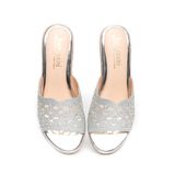 dép nữ đế PU kem siêu nhẹ cao 5cm Hanatabi quai lưới đính đá bigsize (35-42) mã HNDE5F1036