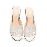Dép nữ đế xuồng PU siêu nhẹ cao 7cm Hanatabi quai lươi đính đá (35-39) mã HNDEL7F943