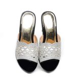 dép nữ đế PU đen siêu nhẹ cao 9cm Hanatabi quai lưới đính đá bigsize (36-40) mã HNDE9F1047