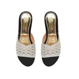 dép nữ đế PU đen siêu nhẹ cao 7cm Hanatabi quai lưới đính đá bigsize (36-40) mã HNDE7F883