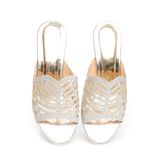 Dép nữ cao gót viền đồng 3cm Hanatabi quai lưới đính đá đế TA cao cấp bigsize (35-41) mã HNDE3F139