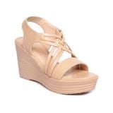 giày sandal nữ đế xuồng PU siêu nhẹ cao 9cm Hanatabi quai đan hậu thun (35-39) mã HNSDX8F1069