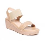 giày sandal nữ đế PU siêu nhẹ cao 5cm Hanatabi quai ngang hậu thun (35-40) mã HNSD5F1143