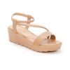 giày sandal nữ đế xuồng pu siêu nhẹ cao 5cm Hanatabi quai chéo hậu thun (35-40) mã HNSD5F938