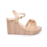 Sandal nữ Hanatabi quai nơ đính đá Đế Xuồng Pu Vân Gỗ siêu nhẹ cao 9cm mã HNSDX9F1019 (Size 35 -> 39)