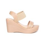 Giày sandal nữ đế xuồng PU siêu nhẹ cao 9cm Hanatabi quai ngang hậu thun (35-39) mã HNSDX9F1156