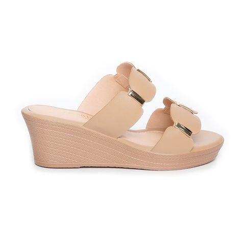 Dép nữ đế xuồng PU siêu nhẹ cao 5cm Hanatabi quai nhị (35-39) mã HNDE6F991