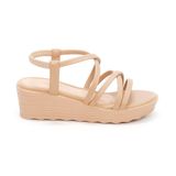 giày sandal nữ đế xuồng PU siêu nhẹ cao 5cm Hanatabi quai chéo hậu thun (35-40) mã HNSD5F940