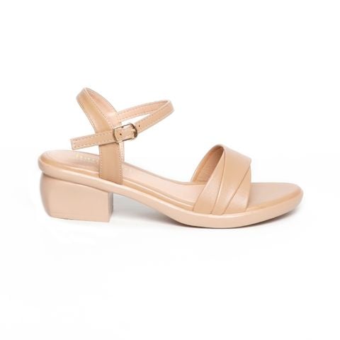 Giày sandal nữ đế PU kem siêu nhẹ cao 5cm Hanatabi quai ngang 2 xếp hậu c bigsize (35-42) mã HNSDG5F1140
