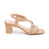 giày sandal nữ cao gót 5cm Hanatabi quai ngang mũi vuông hậu thun đế TA bigsize (35-41) mã HNSDT5F855
