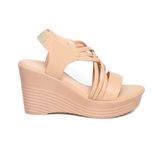 giày sandal nữ đế xuồng PU siêu nhẹ cao 9cm Hanatabi quai đan hậu thun (35-39) mã HNSDX8F1069