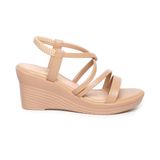 giày sandal nữ đế xuồng PU siêu nhẹ cao 7cm Hanatabi quai chéo hậu thun (35-39) mã HNSDX7F1053