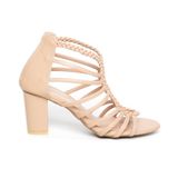 Giày sandal nữ cao gót 7cm Hanatabi quai đan khóa kéo đế TA cao cấp bigsize (35-41) mã HNSDG7F1142