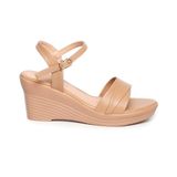 giày sandal nữ đế xuồng PU siêu nhẹ cao 7cm Hanatabi quai xếp hậu c (35-39) mã HNSDX7F1054