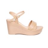 Giày sandal Nữ Đế Xuồng PU Siêu Nhẹ Cao 9cm Hanatabi Quai 1 Xếp Hậu C (35-39) Mã HNSDX8F1085