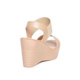 Giày sandal nữ đế xuồng PU siêu nhẹ cao 9cm Hanatabi quai ngang hậu thun (35-39) mã HNSDX9F1156