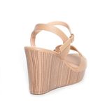 giày sandal nữ đế xuồng PU siêu nhẹ cao 9cm Hanatabi quai ngang hậu c (35-39) mã HNSDX9F1013