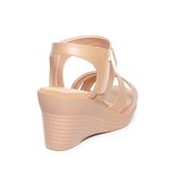 giày sandal nữ đế xuồng PU siêu nhẹ cao 7cm Hanatabi quai chéo khóa kéo (35-39) mã HNSDX7F1022