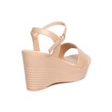 Giày sandal Nữ Đế Xuồng PU Siêu Nhẹ Cao 9cm Hanatabi Quai 1 Xếp Hậu C (35-39) Mã HNSDX8F1085