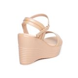 Giày Sandal Nữ Đế Xuồng PU Siêu Nhẹ Cao 9cm Hanatabi Quai Ngang Hậu C (35-39) Mã HNSDX9F1154