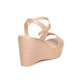 Giày Sandal Nữ Đế Xuồng PU Siêu Nhẹ Cao 9cm Hanatabi Quai Ngang Hậu C (35-39) Mã HNSDX9F956