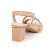 giày sandal nữ cao gót 5cm Hanatabi quai ngang mũi vuông hậu thun đế TA bigsize (35-41) mã HNSDT5F855
